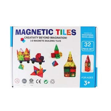 Magnetic Tiles Magnetni sestav za otroke set 32 kosov - Magnetic Tiles