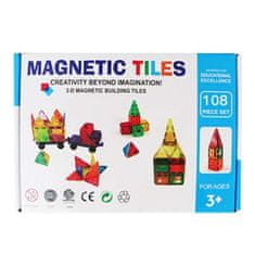 Magnetic Tiles Magnetni sestav za otroke set 108 kosov - Magnetic Tiles