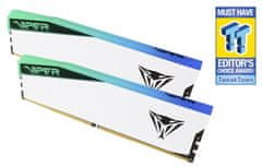 Patriot VIPER ELITE 5 WHITE RGB 32GB DDR5 7000MHz / DIMM / CL38 / Kit 2x 16GB