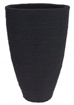 shumee Dekorativni rebrasti cvetlični lonček za rože, antracit, 40x60 cm