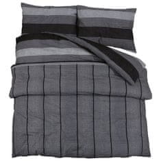 Vidaxl Posteljnina temno sivo 260x220 cm bombaž