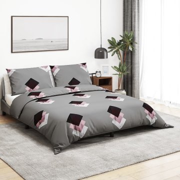 Vidaxl Posteljnina siva 200x200 cm bombaž