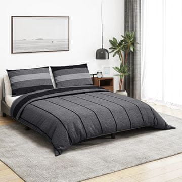 Vidaxl Posteljnina temno sivo 260x240 cm bombaž