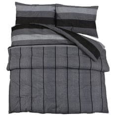 Vidaxl Posteljnina temno sivo 240x220 cm bombaž