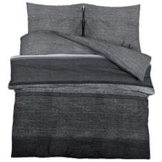 Vidaxl Posteljnina temno sivo 240x220 cm bombaž