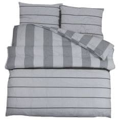 Vidaxl Posteljnina siva 200x220 cm bombaž