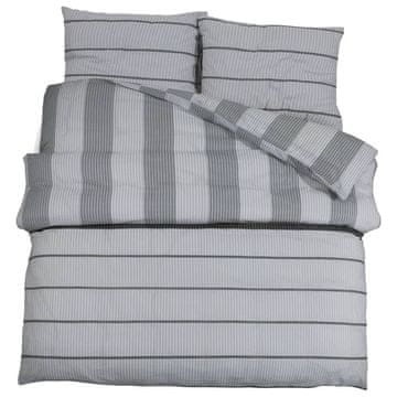 Vidaxl Posteljnina siva 200x200 cm bombaž