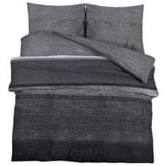 Vidaxl Posteljnina temno sivo 260x220 cm bombaž