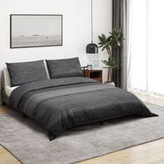 Vidaxl Posteljnina temno sivo 240x220 cm bombaž