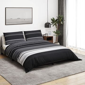 Vidaxl vidaXL Posteljnina, črno-bela, 260x220 cm, bombaž