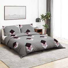 Vidaxl Posteljnina siva 155x220 cm bombaž
