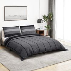Vidaxl Posteljnina temno sivo 240x220 cm bombaž