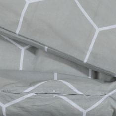 Vidaxl Posteljnina siva 225x220 cm bombaž