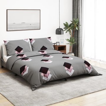Vidaxl Posteljnina siva 225x220 cm bombaž