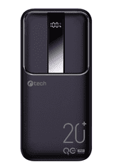 C-Tech Powerbank 20000mAh, Li-Pol, 22,5W, USB-C/USB-A/micro USB