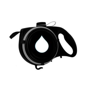 Netscroll 5v1 večnamenski povodec za pse, shramba za vodo in vrečke za odpadke, zložljiva posodica za vodo ali hrano, multifunkcijski pasji povodec, DogLeash