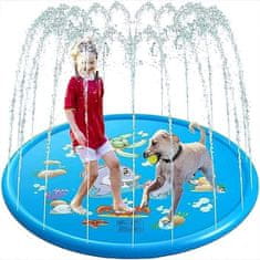 Netscroll Napihljiv bazen z vodno fontano, napihljiva podloga je primerna za otroke in hišne ljubljenčke, odlična ohladitev in igra istočasno, ideja za darilo, uporabna na plaži ali travniku, FunPool
