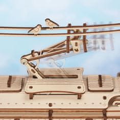 Robotime 3D lesena mehanska sestavljanka Tramvaj