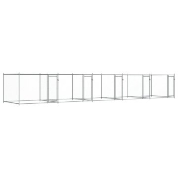 Vidaxl Pasji boks z vrati siv 10x2x1,5 m pocinkano jeklo