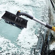 Korbi Teleskopska avto krtača in strgalo za sneg