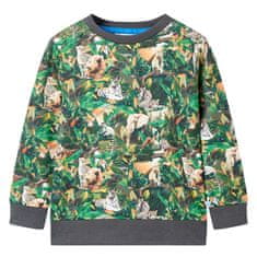 Greatstore Otroški pulover starinsko zelena 140