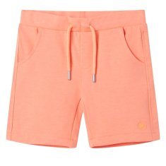 Greatstore Otroške kratke hlače z vrvico neon oranžna 140