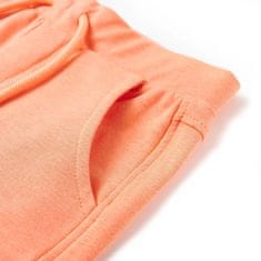 Greatstore Otroške kratke hlače z vrvico neon oranžna 128