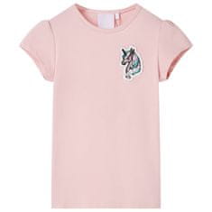 Greatstore Otroška majica s kratkimi rokavi svetlo roza 104