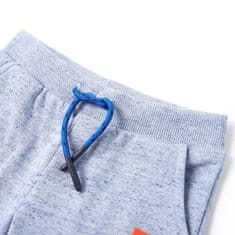 Vidaxl Otroške kratke hlače z vrvico modra melange 116