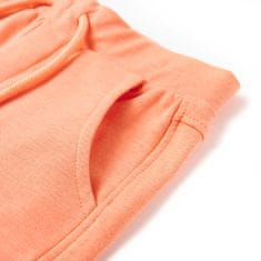 Vidaxl Otroške kratke hlače z vrvico neon oranžna 116
