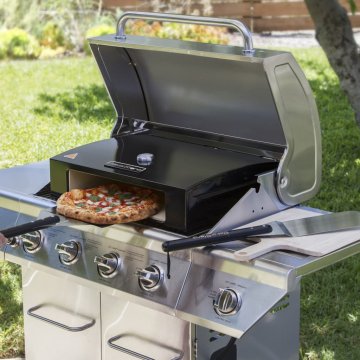 Vidaxl BakerStone Pečica za peko pice komplet črna