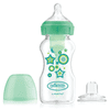 Options+ širokovratna plastična steklenička Green Stars 270 ml (ustnik + cucelj 3)