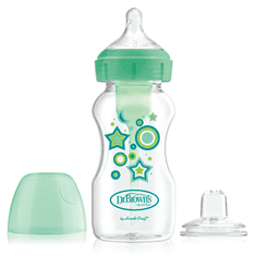 Dr.Brown´s Options+ širokovratna plastična steklenička Green Stars 270 ml (ustnik + cucelj 3)