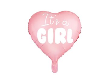 WOWO Balon iz roza folije Girl Pink Foil Balon Heart - It's a Girl, 48 cm