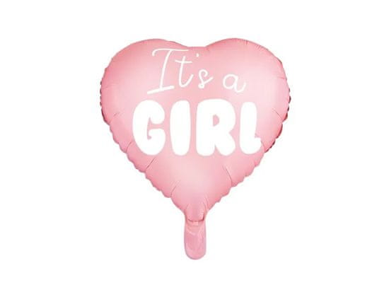 WOWO Balon iz roza folije Girl Pink Foil Balon Heart - It's a Girl, 48 cm