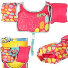 WOWO Roza napihljiv plavalni jopič za otroke - Bestway 32174 z rokavi za otroke 3-6 let, 19-30 kg
