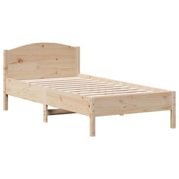 Vidaxl Posteljni okvir brez vzmetnice 75x190 cm trdna borovina