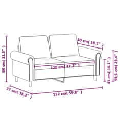 Vidaxl Dvosed siva 120 cm umetno usnje