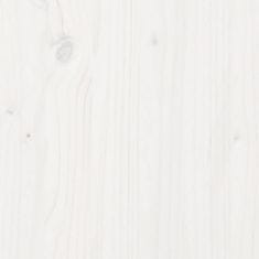 Vidaxl Peskovnik s pokrovom bel 111x111x19,5 cm trdna borovina