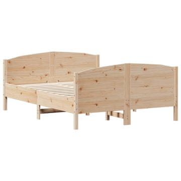 Vidaxl Posteljni okvir brez vzmetnice 120x190 cm trdna borovina