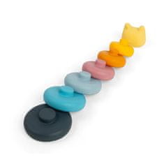 Bigjigs Toys Silikonski stolp za zlaganje Mačka