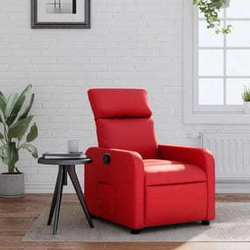 Vidaxl vidaXL Naslanjač, vinsko rdeč, umetno usnje