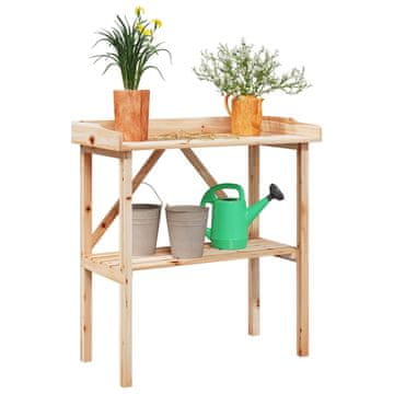 Vidaxl vidaXL Vrtna miza s polico 78x38x82,5 cm masivni jelkov les