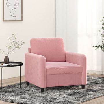 Vidaxl vidaXL Fotelj, roza, 60 cm, oblazinjen z žametom