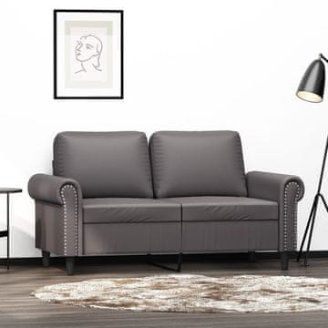 Vidaxl vidaXL Dvosed, siv, 120 cm, umetno usnje