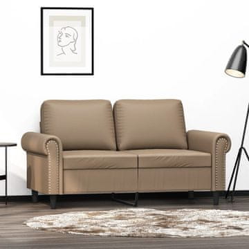 Vidaxl vidaXL Dvosed, Cappuccino, 120 cm, umetno usnje