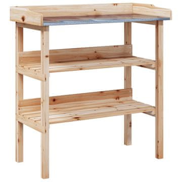 Vidaxl Miza za rastline s policami 78x38x82,5 cm trden les jelke
