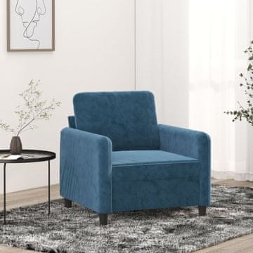 Vidaxl vidaXL Fotelj, moder, 60 cm, oblazinjen z žametom
