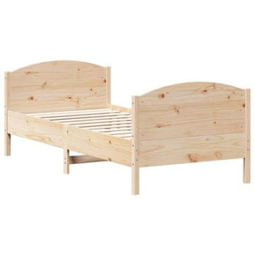 Vidaxl Posteljni okvir brez vzmetnice 90x190 cm trdna borovina