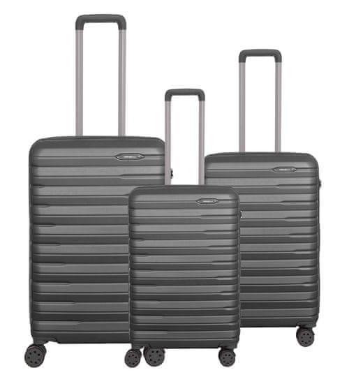 Ornelli Perle set potovalnih kovčkov, črn (28015)